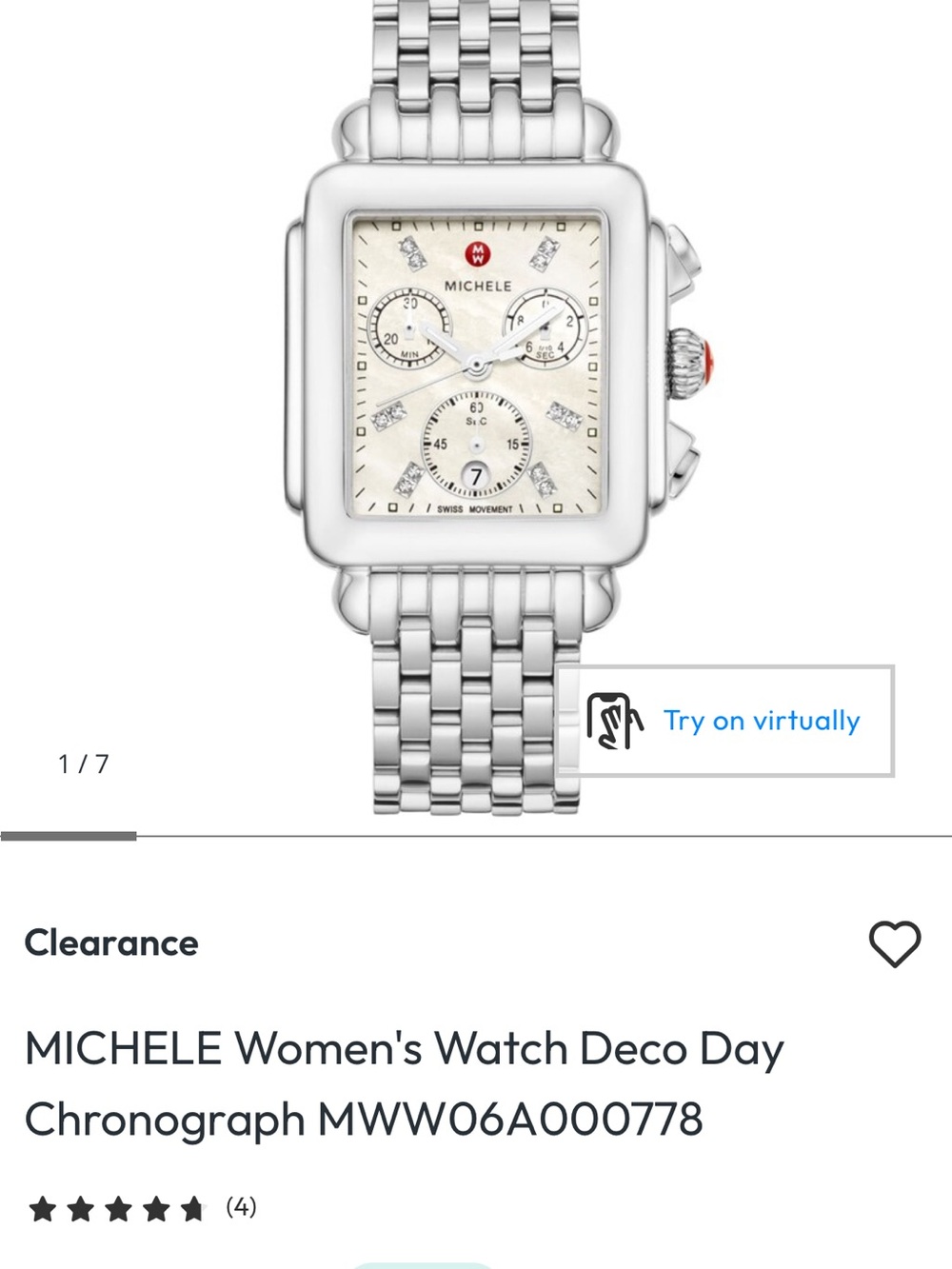 Michele Silver-Tone Deco Day Chronograph Women's Watch